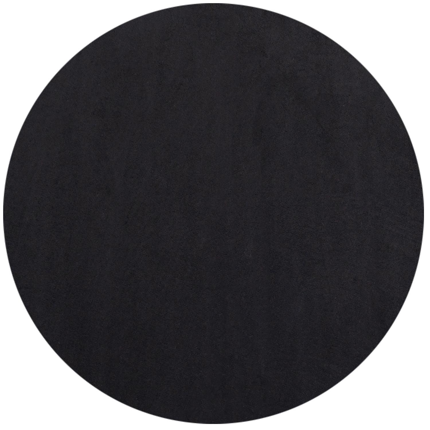 TEPPICH Kurzflor Waschbar LECH in Schwarz, einfarbig, Ø 120 cm - Schwarz, Textil (120/120cm) - KADIMA DESIGN