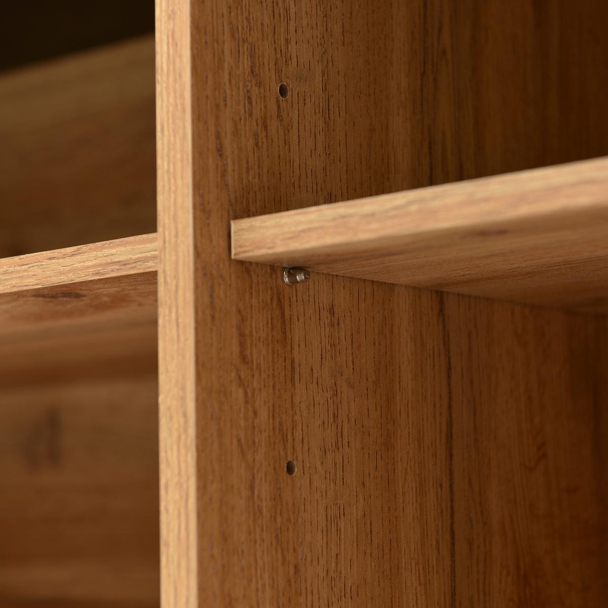 SIDEBOARD Schwarzer mit Türen und offenen Regalen, 160/35/76cm - Eichefarben, Holzwerkstoff/Metall (160/76/35cm) - Urban Meuble