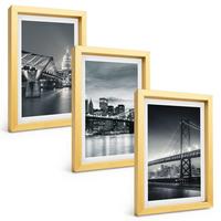 BILDER SET 3er Set - 20x30 cm Goldrahmen - Brücken, Stadtarchitektur, Grau - Goldfarben, Kunststoff (20/30cm) - TULUP