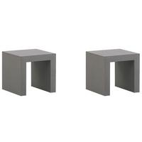 GARTENSTUHL 2er-Set Beton grau Taranto - Grau, Stein (40/40/40cm) - Beliani