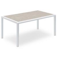 GARTENTISCH TRAPANI grau, weiß - Grau, Glas/Metall (90/160/75cm) - IDIMEX