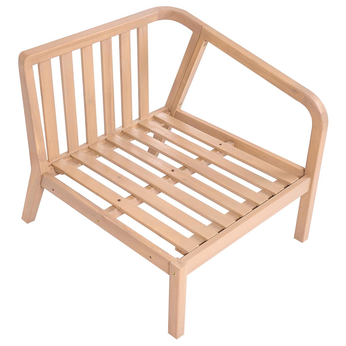 1-SITZER Garten-Eckmodul linksseitig Akazienholz Hellbraun Rivello - Hellbraun/Beige, Holz (68/84/80cm) - Beliani