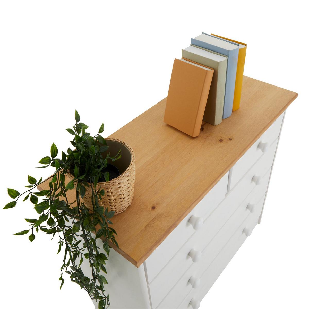 KOMMODE RONDO weiß/braun - Weiß/Braun, Holz (79/74/35cm) - IDIMEX