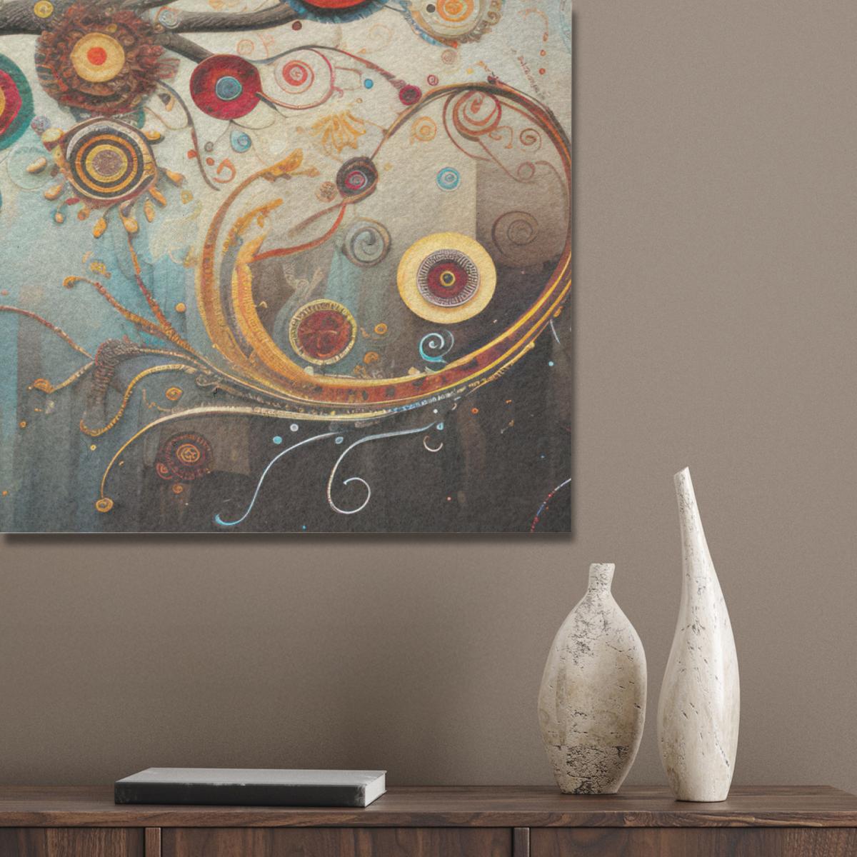 AKUSTIKBILD Baum - Baum des Lebens - Farbe Wandbild Wohnzimmer 100x70 cm - Braun, Kunststoff (100/70/0.9cm) - MuchoWow