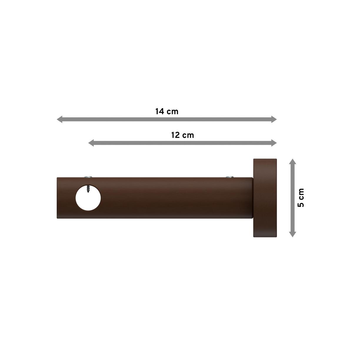 TRÄGER FÜR GARDINENSTANGEN 16 mm Ø, Adrian 1-läufig, Nussbaum - Nussbaumfarben, Holz (14.1/5.3/5.3cm) - INTERDECO
