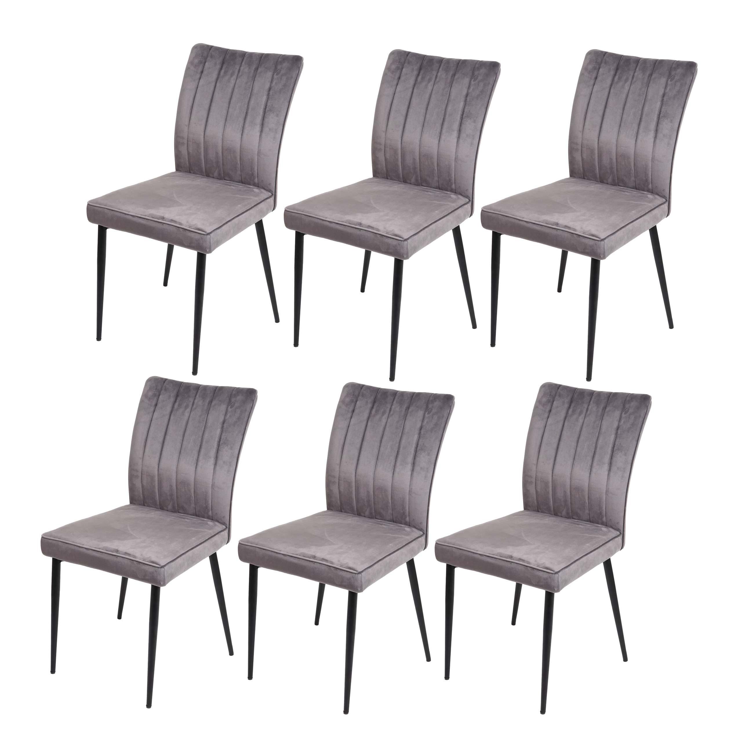 ESSZIMMERSTUHL Grau 6er-Set - Dunkelgrau/Grau, Textil (50/88/64cm) - MCW