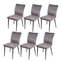 ESSZIMMERSTUHL Grau 6er-Set - Dunkelgrau/Grau, Textil (50/88/64cm) - MCW