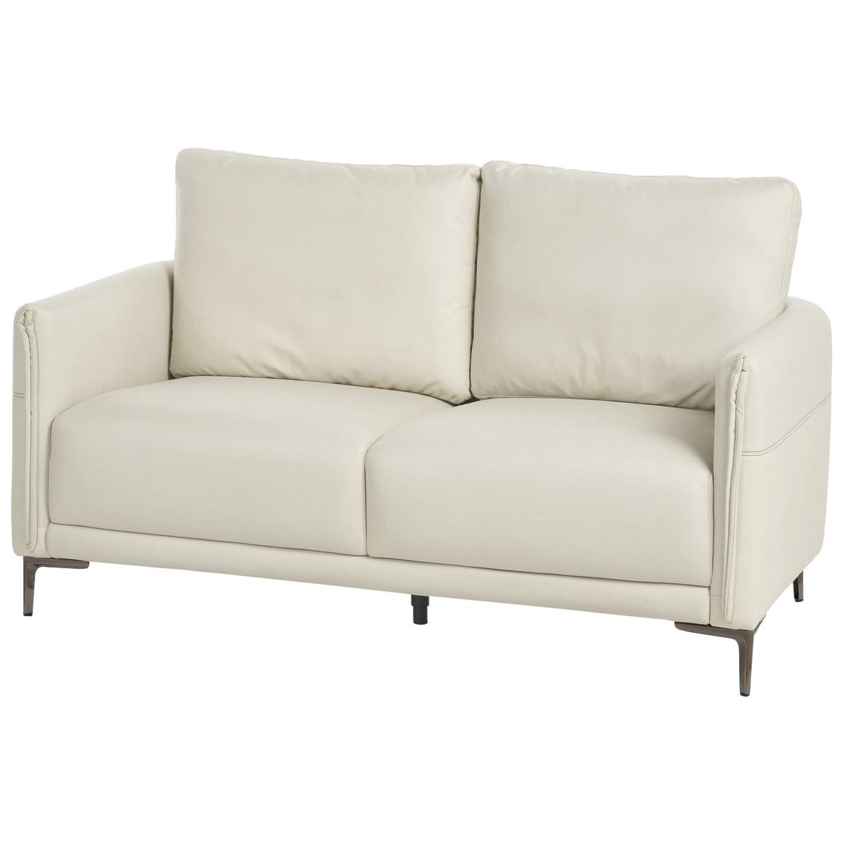 2-SITZER-SOFA Stoff Hellbeige Cilens - Beige/Silberfarben, Textil (152/93/83cm) - Beliani