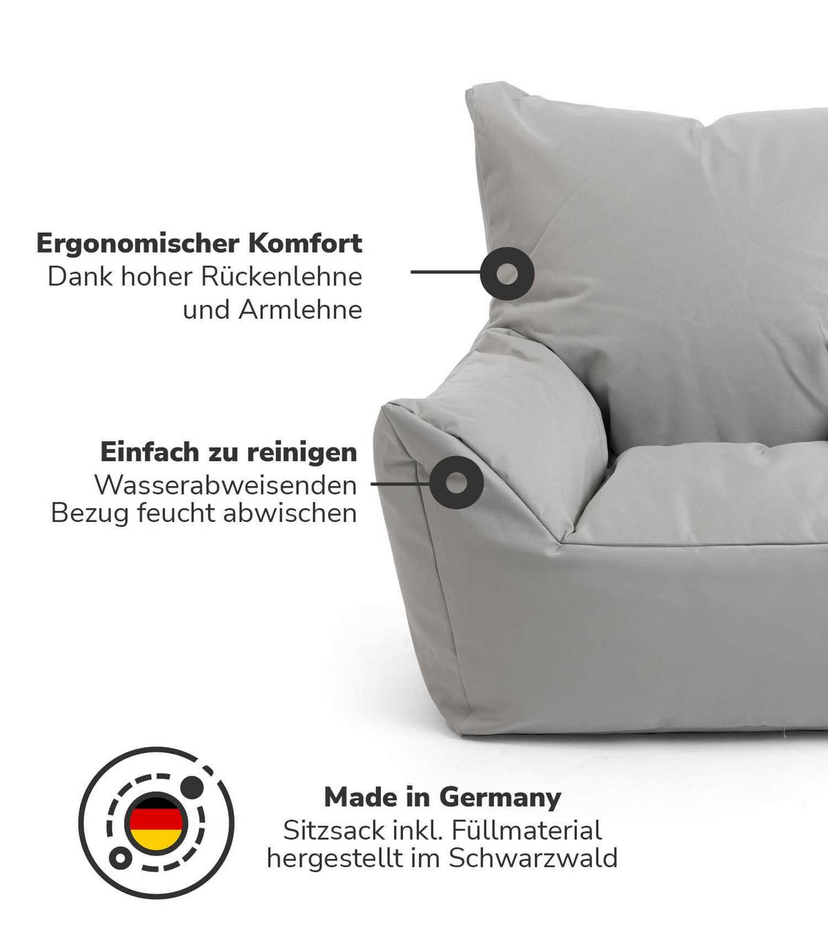 OUTDOOR-KINDER-SITZSACK Der Gartenzwerg - Grau, Textil (52/57/53cm) - Mokebo