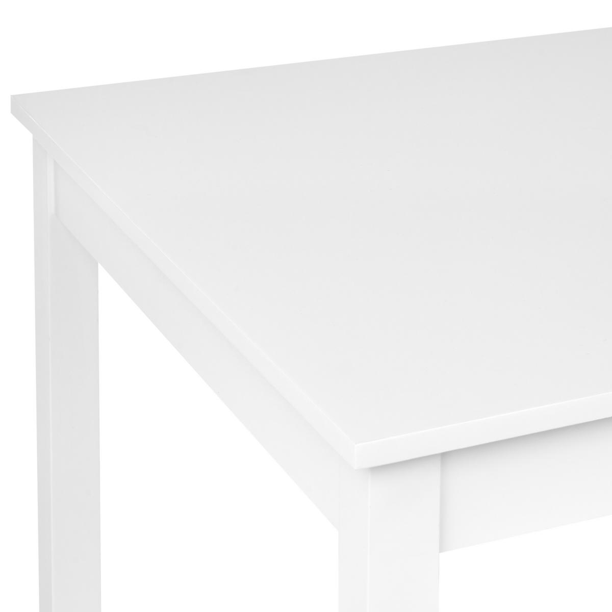 ESSTISCH Weiß 120/75 cm Pappelholz Barlee - Weiß, Holz (120/75/73cm) - Beliani