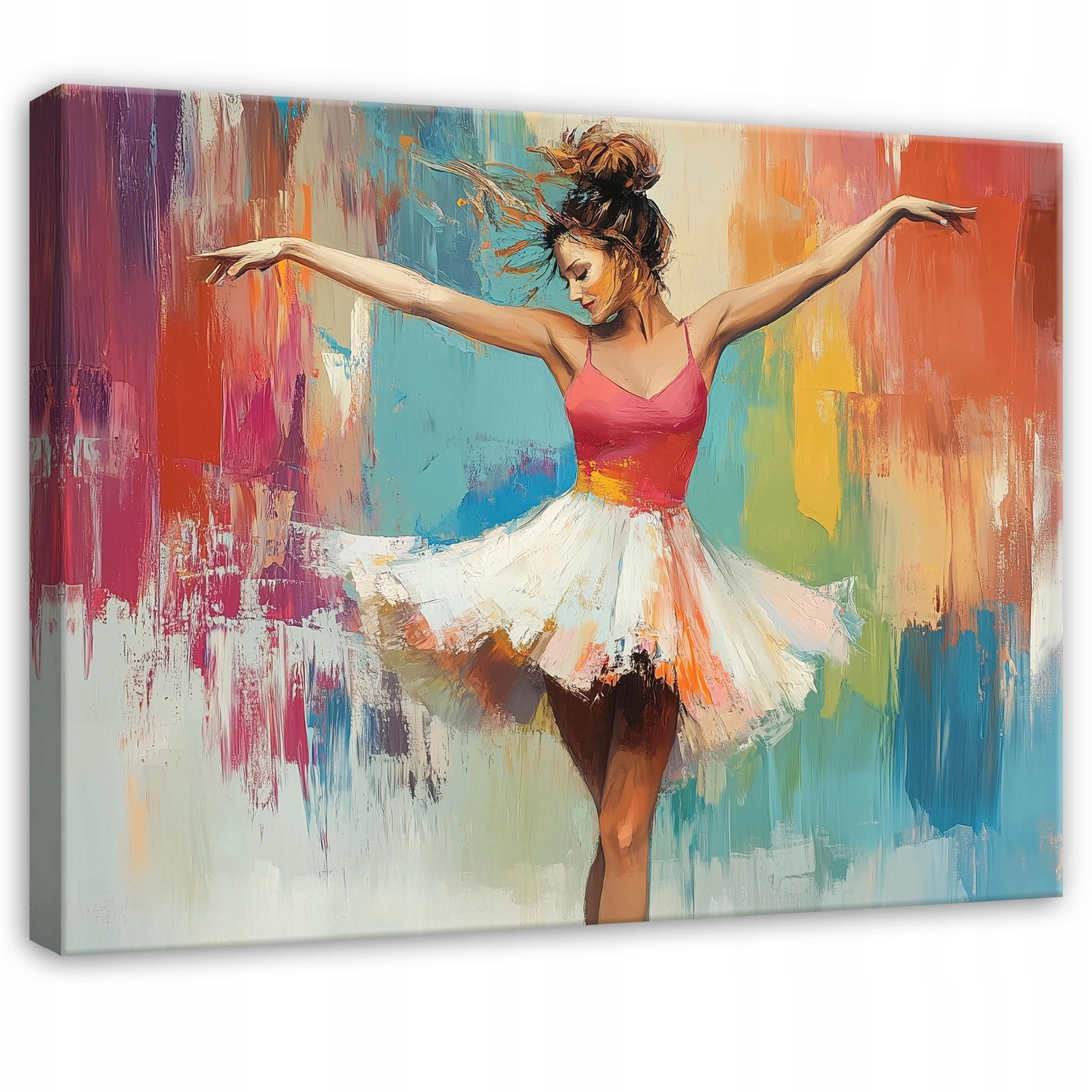 LEINWANDBILD Abstrakt Ballerina Frau Bunt 120x80 - Multicolor, Holzwerkstoff (120/80cm) - Wallarena