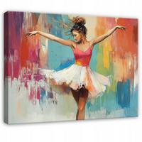 LEINWANDBILD Abstrakt Ballerina Frau Bunt 120x80 - Multicolor, Holzwerkstoff (120/80cm) - Wallarena