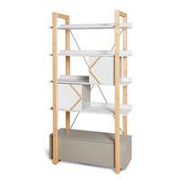 BÜCHERREGAL Weiß und grau - Weiß, Holzwerkstoff (100/190/44cm) - Petits-meubles