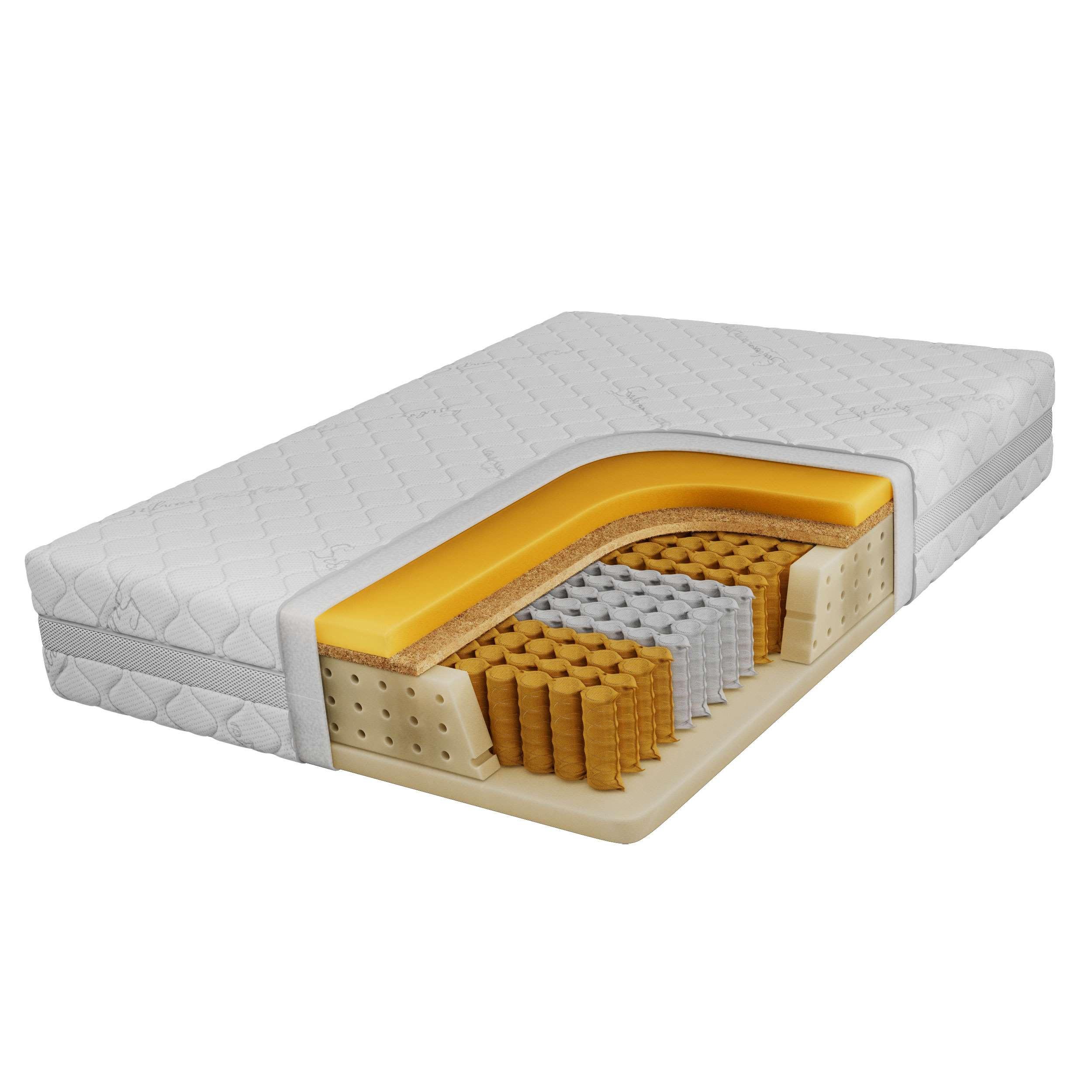 TASCHENMATRATZE VIRE - 160/200 - H3/H4 - Sivo - Weiß, Textil (160/200cm) - MKS