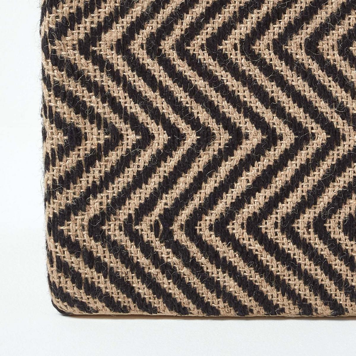 SITZWÜRFEL Jute mit Ethno-Muster, 36/36/38 cm - Schwarz, Textil (36/38/36cm) - Homescapes