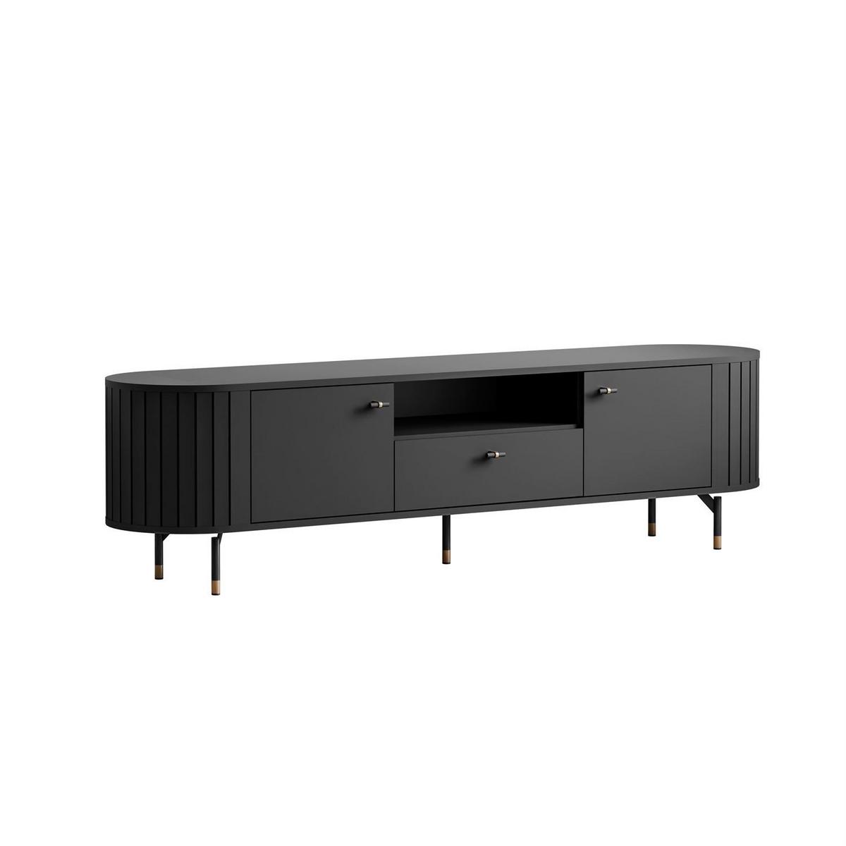TV-ELEMENT ELODIE mit Schublade Schwarz - Schwarz, Holzwerkstoff (180/49/40cm) - Lookway