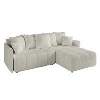 ECKSOFA Ottomane rechts LONLI-L 251x189x68 Creme Cord - Ecru/Creme, Holzwerkstoff/Kunststoff (189/251cm) - ALTDECOR