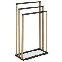 HANDTUCHHALTERUNG KUNO schwarz/gold - Goldfarben/Schwarz, Metall (45/84/21cm) - IDIMEX