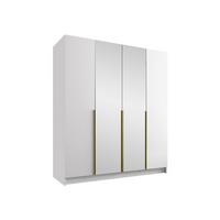 KLEIDERSCHRANK Santi II - Goldfarben/Weiß, Holzwerkstoff/Metall (200/215/58cm) - MIRJAN24