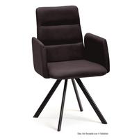ARMLEHNSTUHL drehbar (6er-Set) Desta 52x92x60 Schwarz/Espresso - Dunkelbraun/Schwarz, Kunststoff (60/92/52cm) - 58aufmkessel