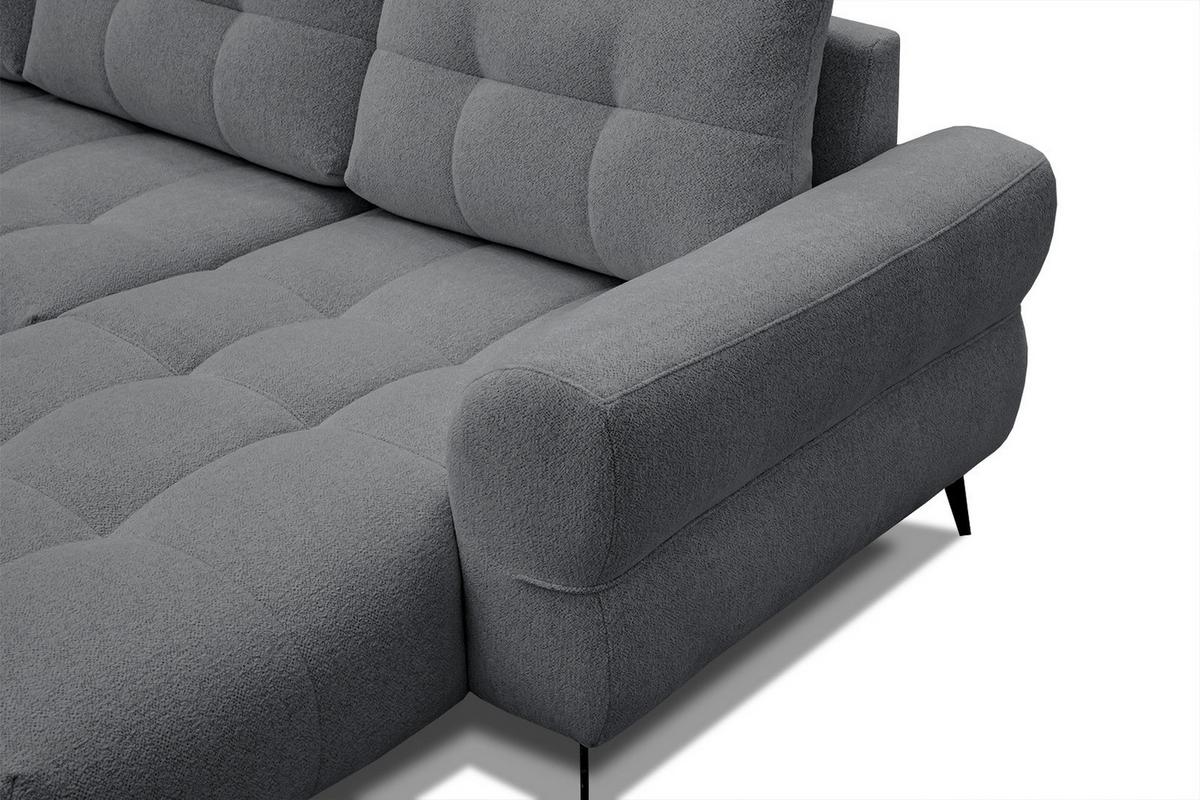 ECKSOFA SALVINI 4-Sitzer, graphitfarben - Graphitfarben/Schwarz, Holzwerkstoff/Textil (292/158cm) - Wozimo