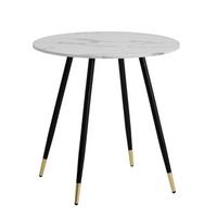 ESSTISCH Marmoroptik Metall Rund Modern, Weiß 75x75x76 cm - Goldfarben/Weiß, Holzwerkstoff/Metall (75/75/76cm) - KADIMA DESIGN