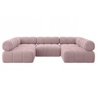 WOHNLANDSCHAFT modulares Sofa Garvo-U1 - 285x190x70 cm Rosa Cord - Rosa, Holzwerkstoff/Textil (285/70/190cm) - ALTDECOR