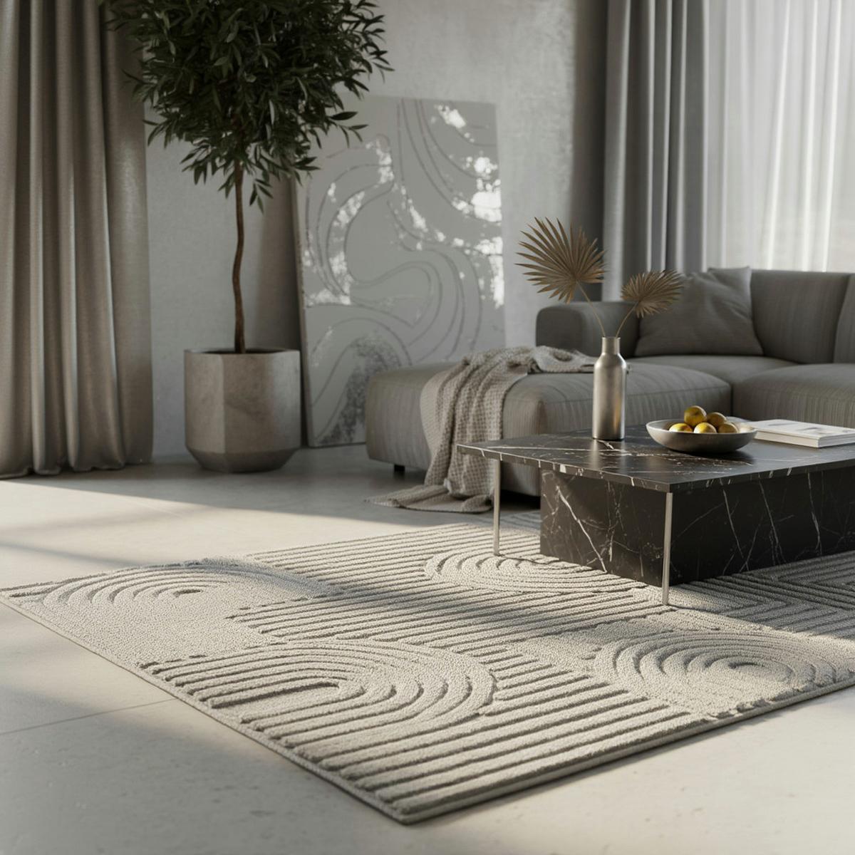 HOCHFLORTEPPICH RIGI, im Skandi-Boho-Stil, Silber, 80 x 150 cm - Silberfarben, Textil (150/80cm) - KADIMA DESIGN
