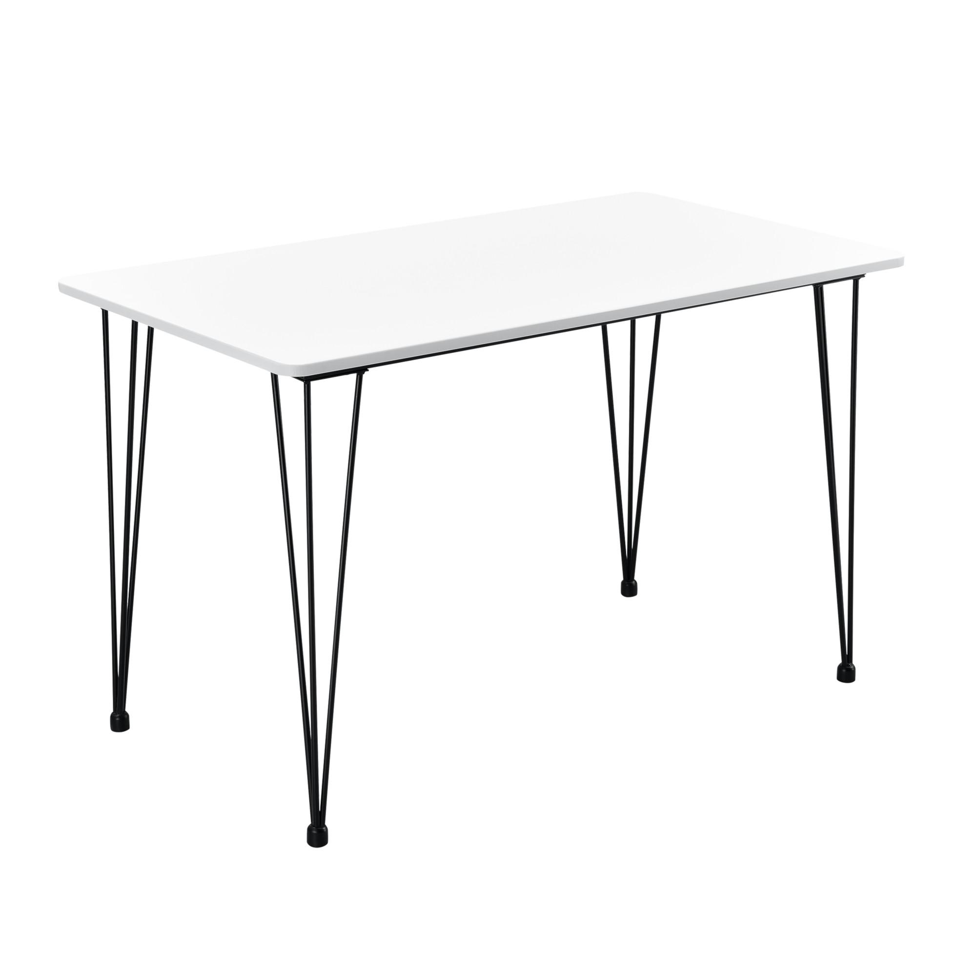ESSTISCH Kiel - Weiß, Holzwerkstoff/Metall (70/120/75cm) - [en.casa]