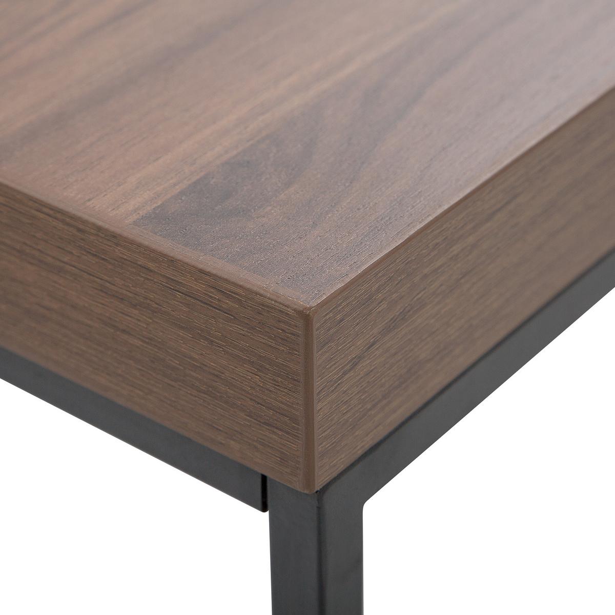 COUCHTISCH dunkler Holzfarbton/schwarz rechteckig 100/60/40 cm Delano - Dunkelbraun/Schwarz, Holzwerkstoff (60/100/40cm) - Beliani