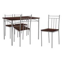 ESSTISCH SET 5-teilig Eiche dunkel - Dunkelbraun/Grau, Holzwerkstoff/Metall (70/82.5/110cm) - ML-DESIGN