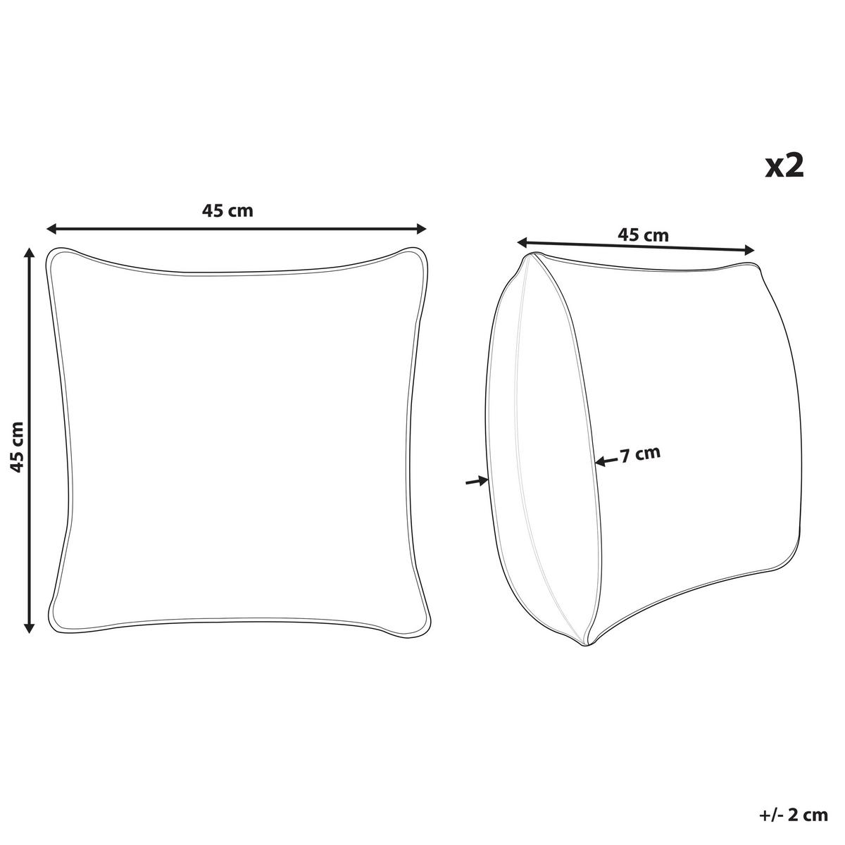 DEKOKISSEN 2er-Set Hellgrau 45/45 cm Lubha - Hellgrau, Textil (45/45cm) - Beliani
