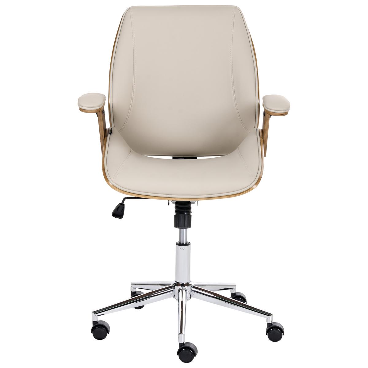BÜROSTUHL Kunstleder Taupe Bendra - Taupe, Kunststoff (61/98/58cm) - Beliani