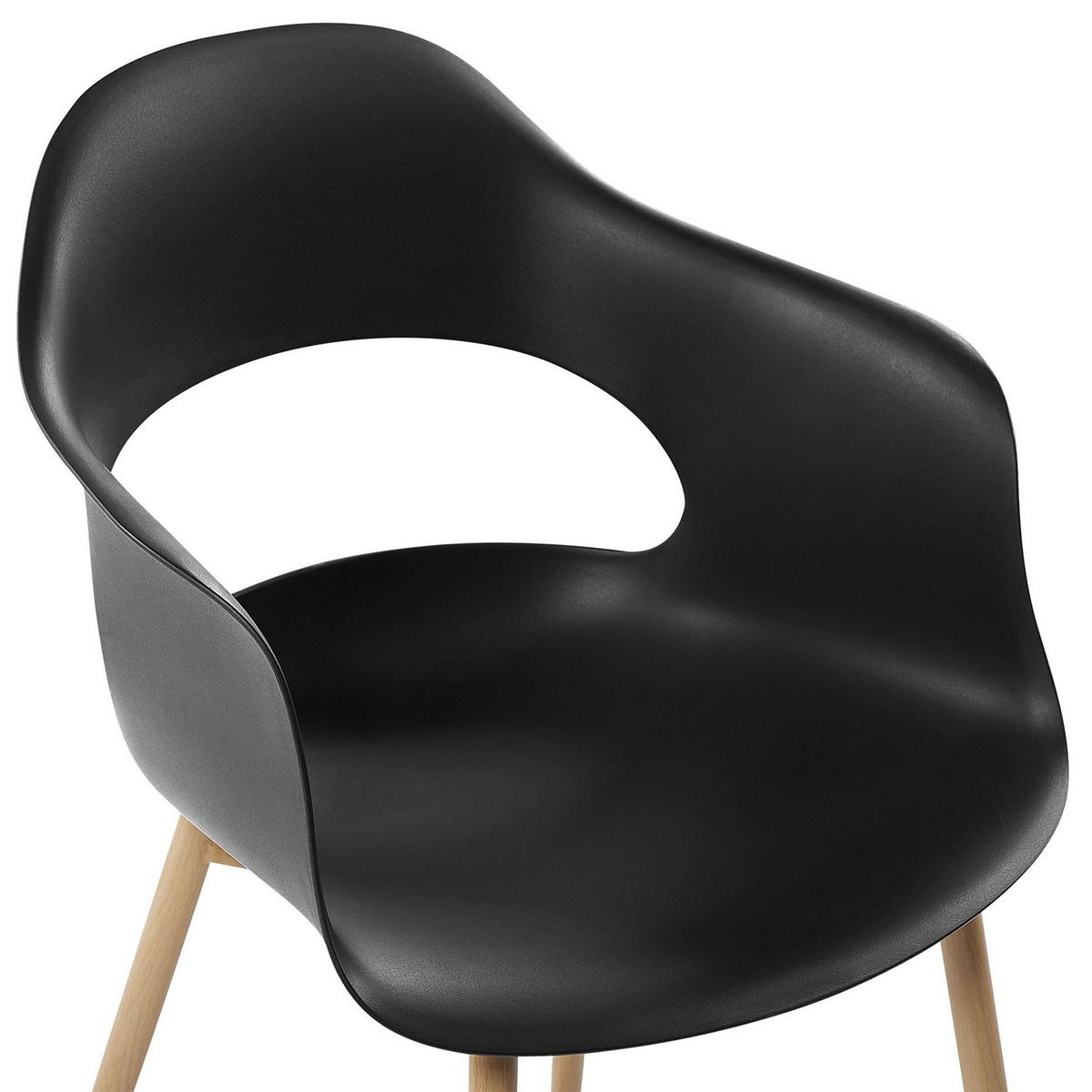 ESSZIMMERSTUHL 2er-Set Kunststoff Schwarz Utica - Schwarz, Kunststoff/Metall (54/81/47cm) - Beliani