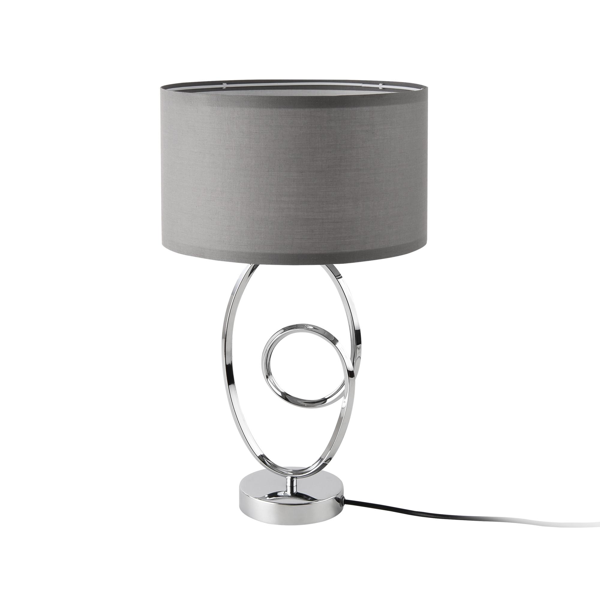 TISCHLAMPE Torquay - Chromfarben/Grau, Textil/Metall (30/30/49.5cm) - lux.pro