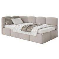 JUGENDBETT Cloudy links Bouclé Greige - Taupe, Kunststoff/Textil (90/200cm) - Selsey