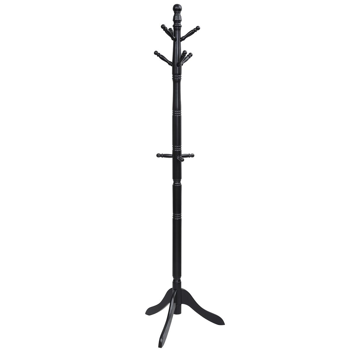 GARDEROBENSTÄNDER 175cm Schwarz - Schwarz, Holz (50/175/50cm) - COSTWAY