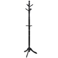 GARDEROBENSTÄNDER 175cm Schwarz - Schwarz, Holz (50/175/50cm) - COSTWAY