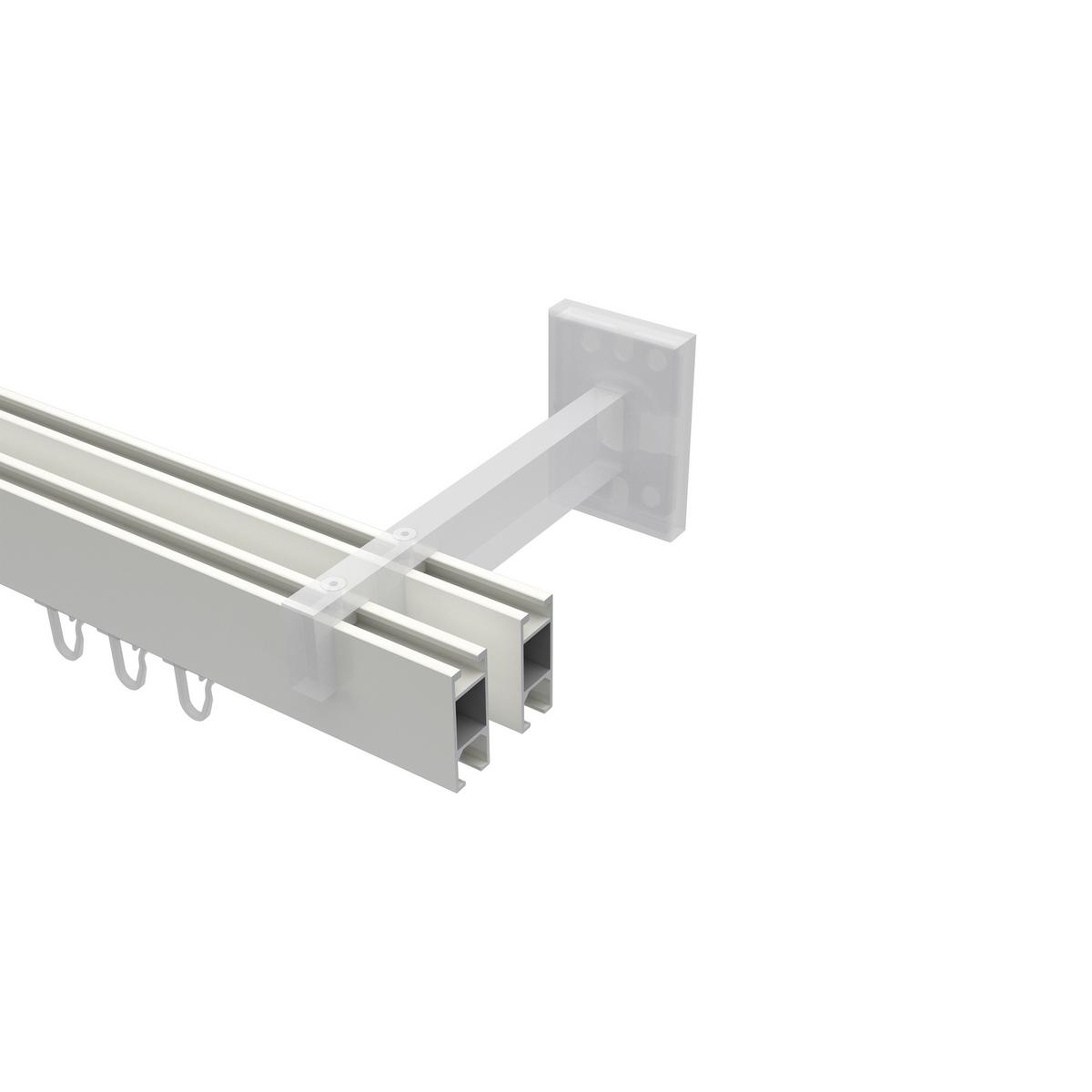 GARDINENSTANGE INNENLAUF Smartline Lox 100 cm, 2-läufig, 14x35 mm Weiß - Weiß, Metall (100cm) - INTERDECO