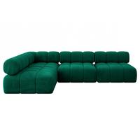 ECKSOFA modulares Sofa Samaro-L2 - 285x190x70 cm Dunkelgrün Velours - Dunkelgrün, Holzwerkstoff/Textil (285/190cm) - ALTDECOR