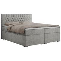 BOXBETT PERA 120/200 Hellgrau Struktur - H4 - Hellgrau, Holz/Textil (120/200cm) - MKS