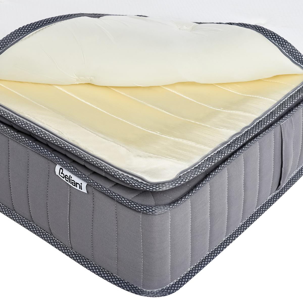 GEL-MEMORYSCHAUM-TASCHENFEDERKERNMATRATZE H3/4 Fest 90/200 cm Pleasant - Weiß, Textil (90/200cm) - Beliani