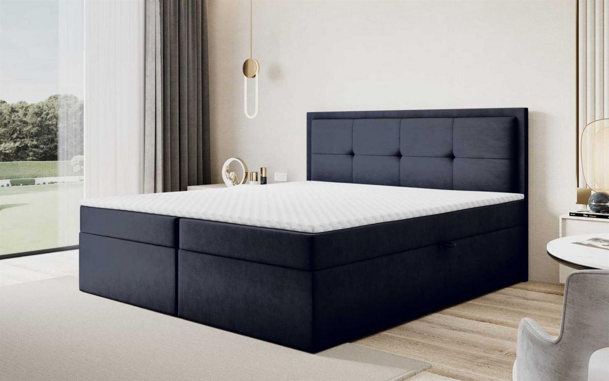 BOXBETT Degna - Schwarz, Holzwerkstoff/Textil (160/200cm) - Fun Möbel