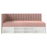 JUGENDBETT Ventrio Hellrosa Easy-Clean-Samtbezug 90x200 cm - Hellrosa, Holz/Textil (90/200cm) - Selsey