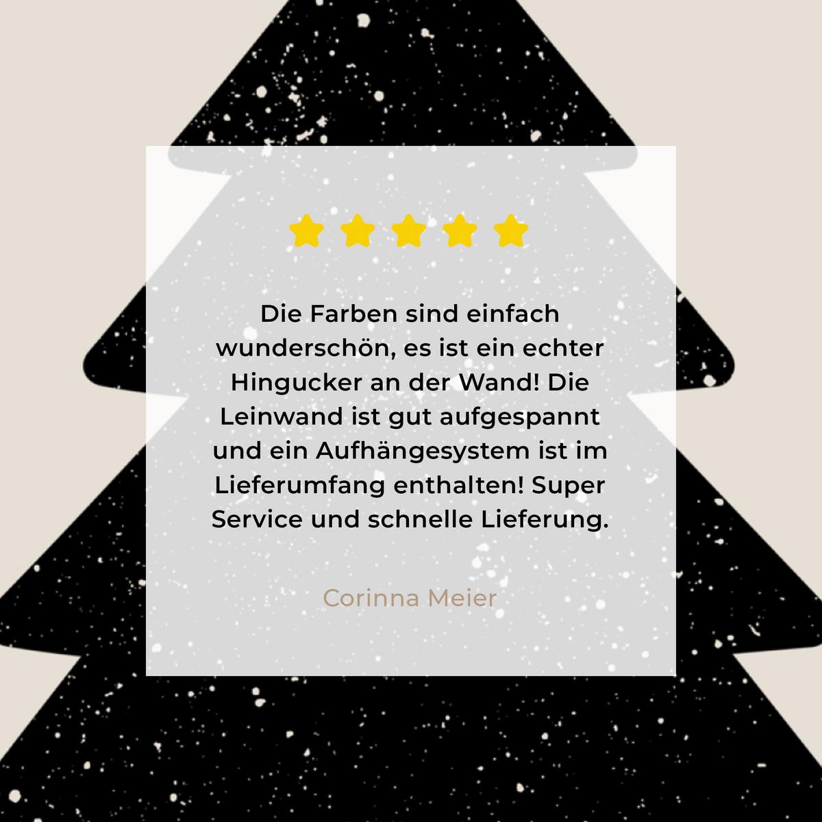 LEINWANDBILD Weihnachtsbaum - Schwarz - Urlaub - Beige Deko Groß 90x90 cm - Schwarz, Textil (90/90cm) - MuchoWow