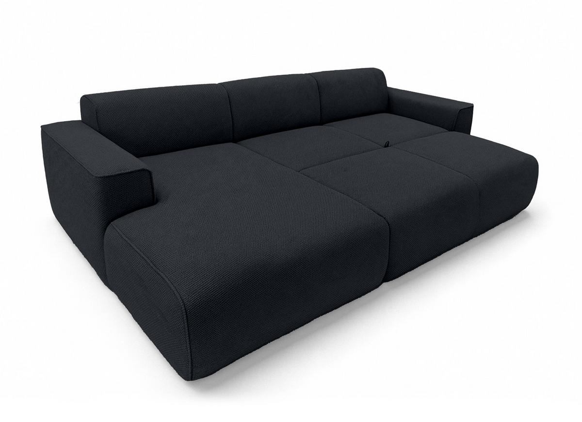 ECKSOFA L Form Ruyam Dunkelgrau 310/165/78 cm – Schlaffunktion Links - Schwarz, Kunststoff/Textil (170/310cm) - AX Living