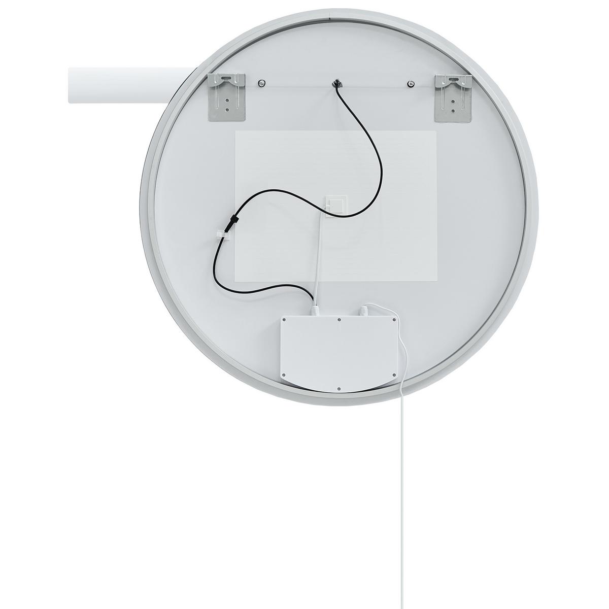 LED-BADEZIMMER-SPIEGEL 107/90 cm Silber Anost - Silberfarben, Glas (107/90/4cm) - Beliani
