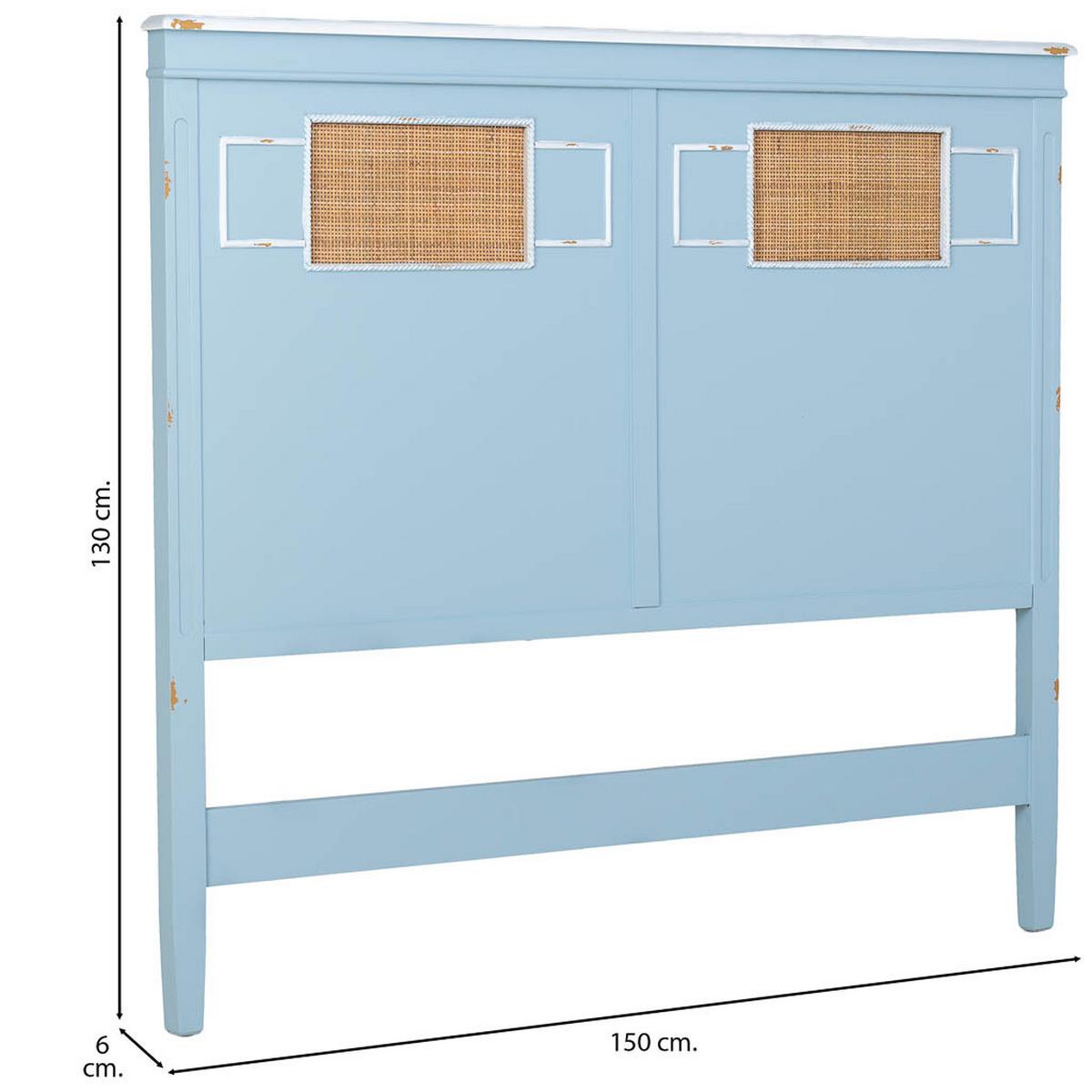 BETTKOPFTEIL 150x6x130 cm - Blau, Holz (150/130/6cm) - Wanderlust