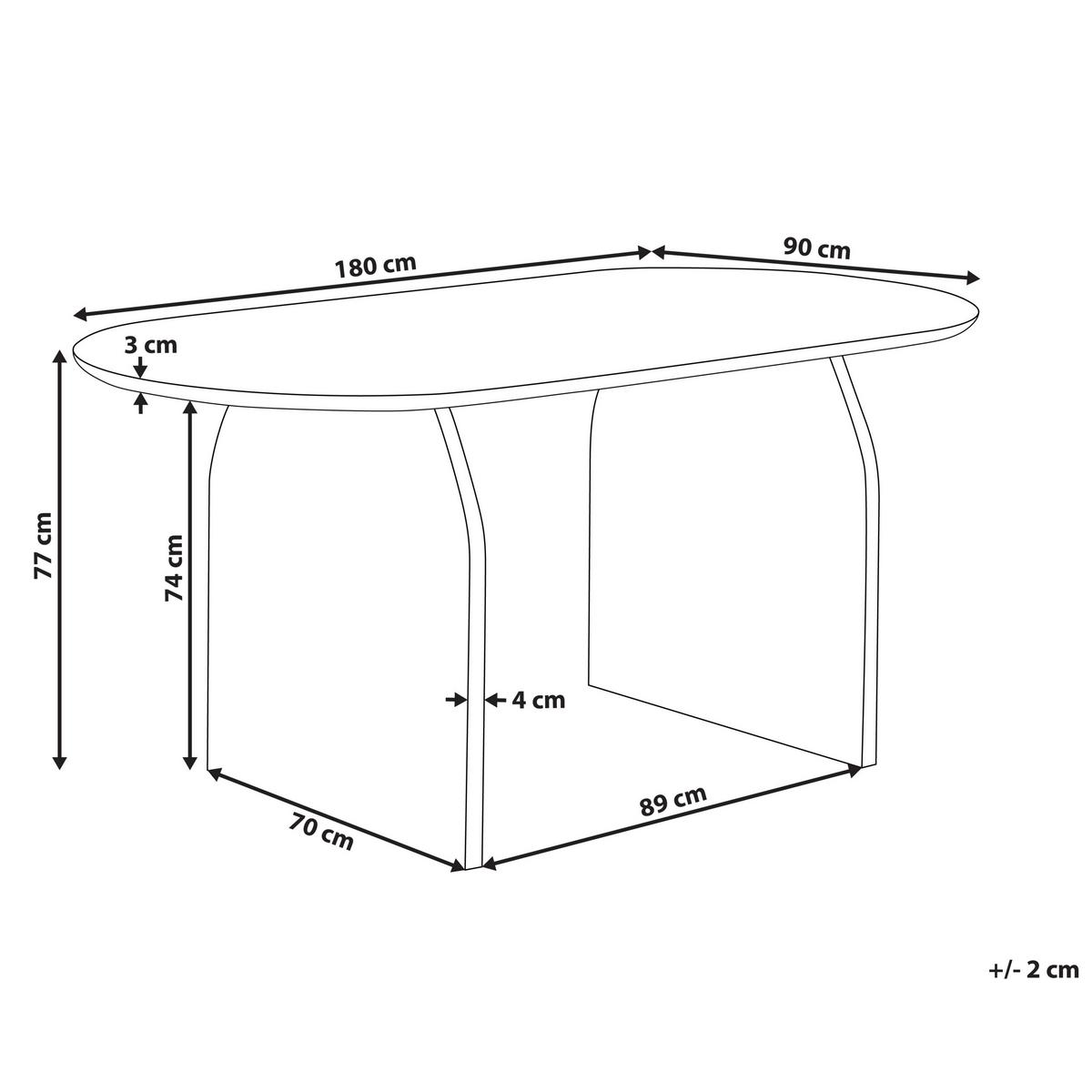 ESSTISCH Akazienholz hellbraun 180/90 cm Skye - Hellbraun, Holz (90/180/78cm) - Beliani