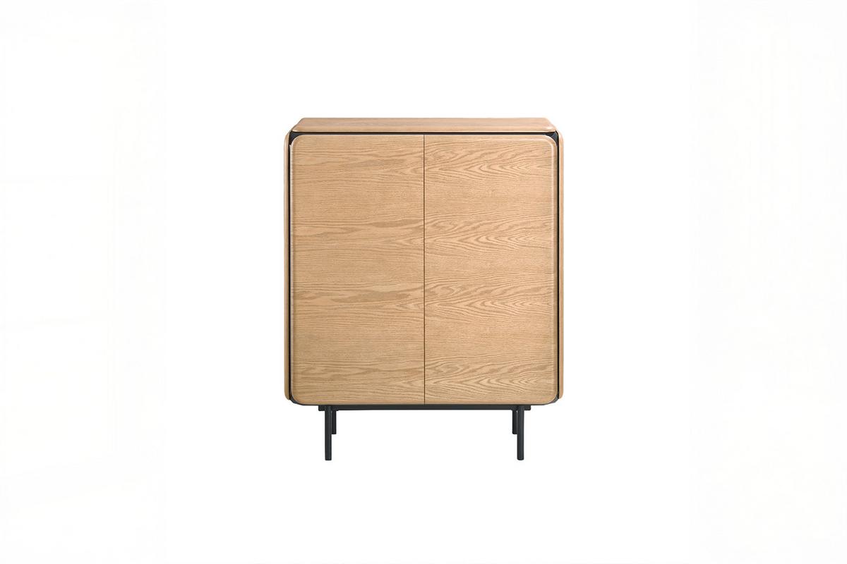 HIGHBOARD AVRIL Braun Eiche - Schwarz/Braun, Holzwerkstoff/Metall (100/121/40cm) - KAWOLA